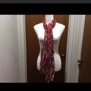 Graphic Red & Taupe Scarf